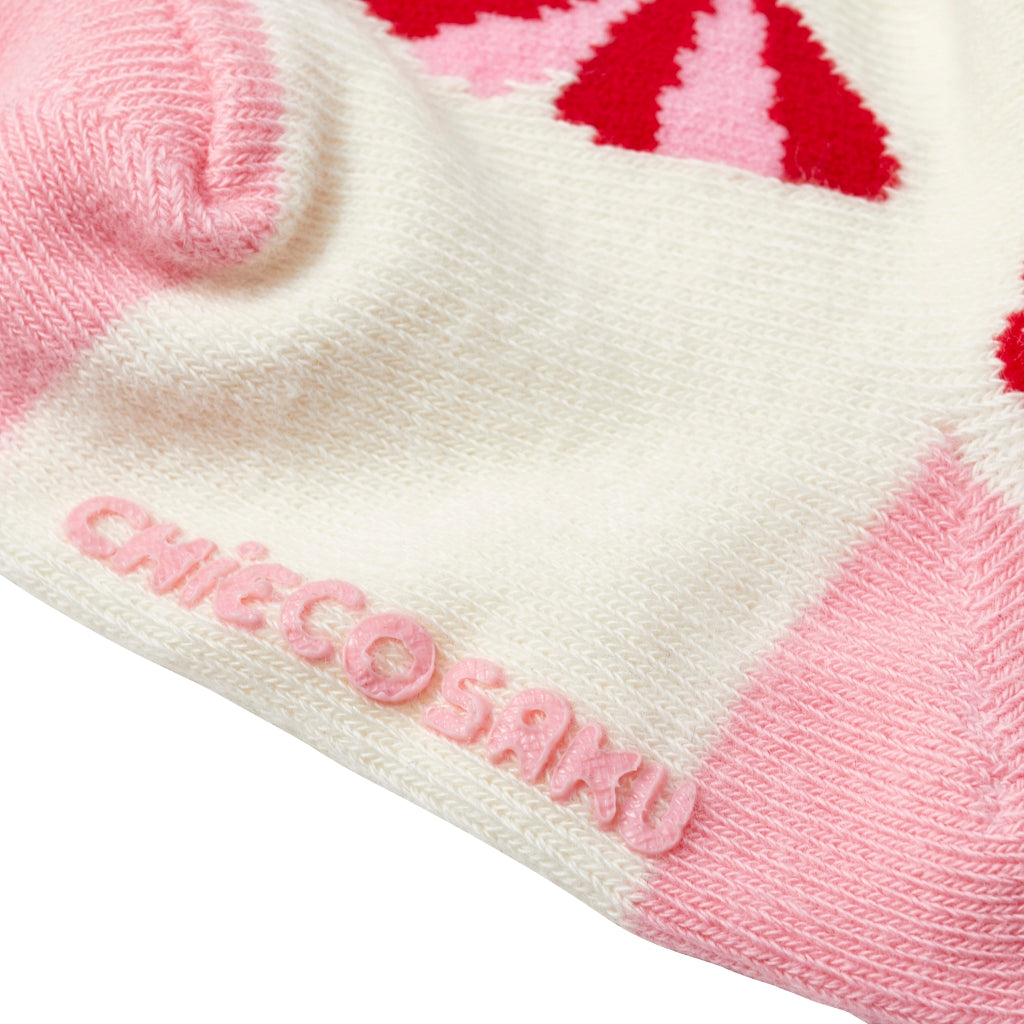 COLLANTS COTON BLANC ET ROSE CHIECO SAKU