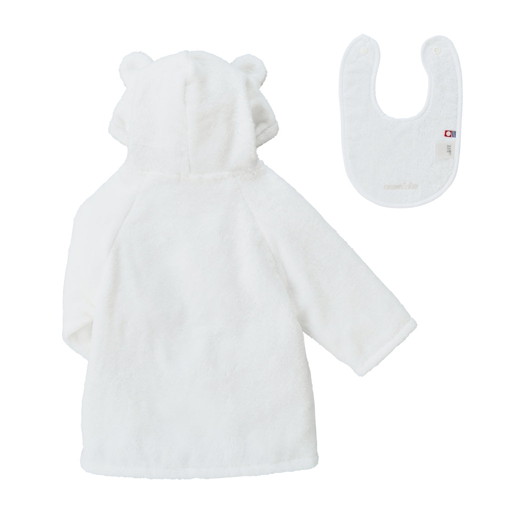 SET PEIGNOIR ET BAVOIR BLANCS MIKI HOUSE