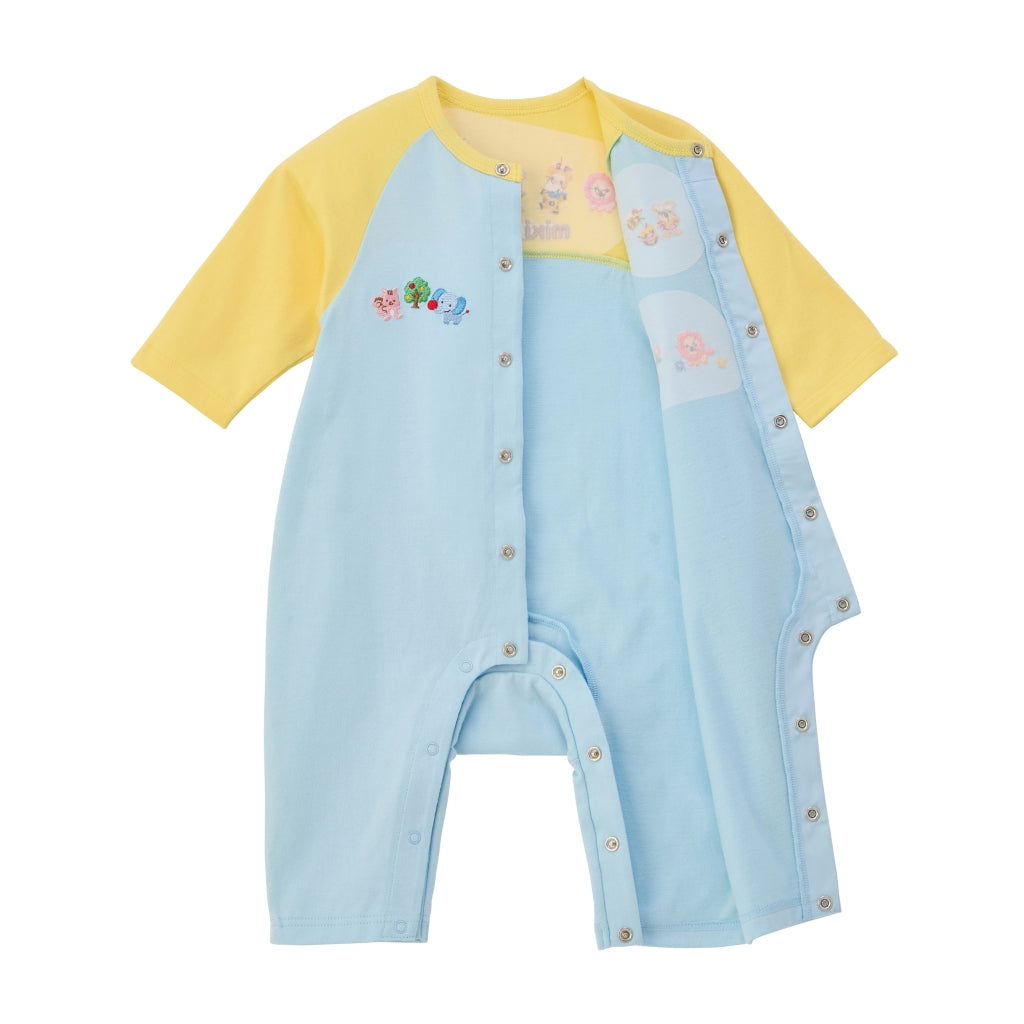 COMBINAISON BICOLORE JAUNE ET BLEUE