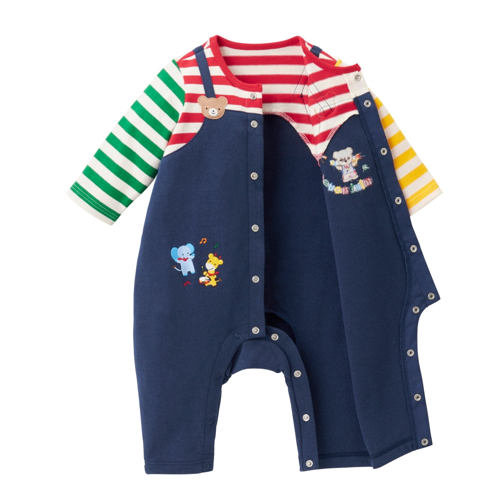 COMBINAISON BLEU MANCHE COLORE PUCCI BEBE MIKI HOUSE