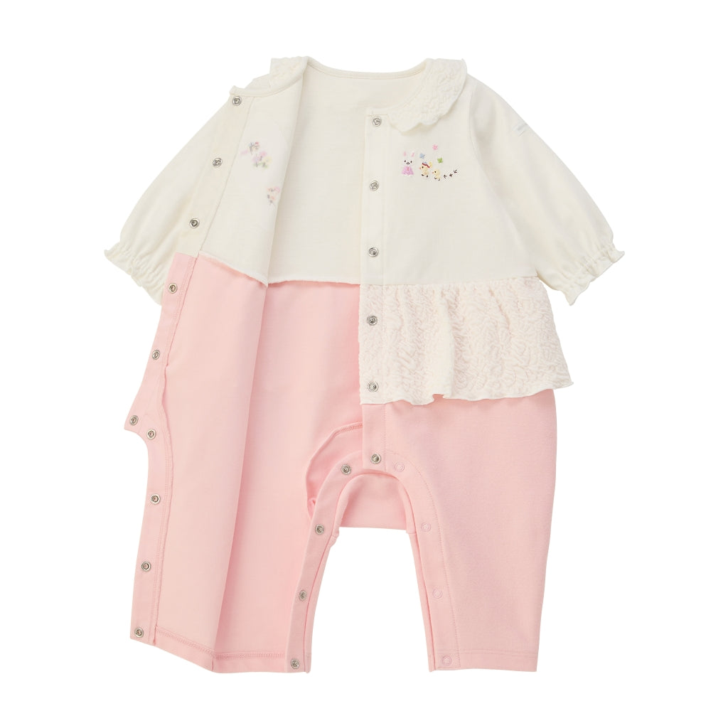 COMBINAISON USAKO CRÈME & ROSE À VOLANTS