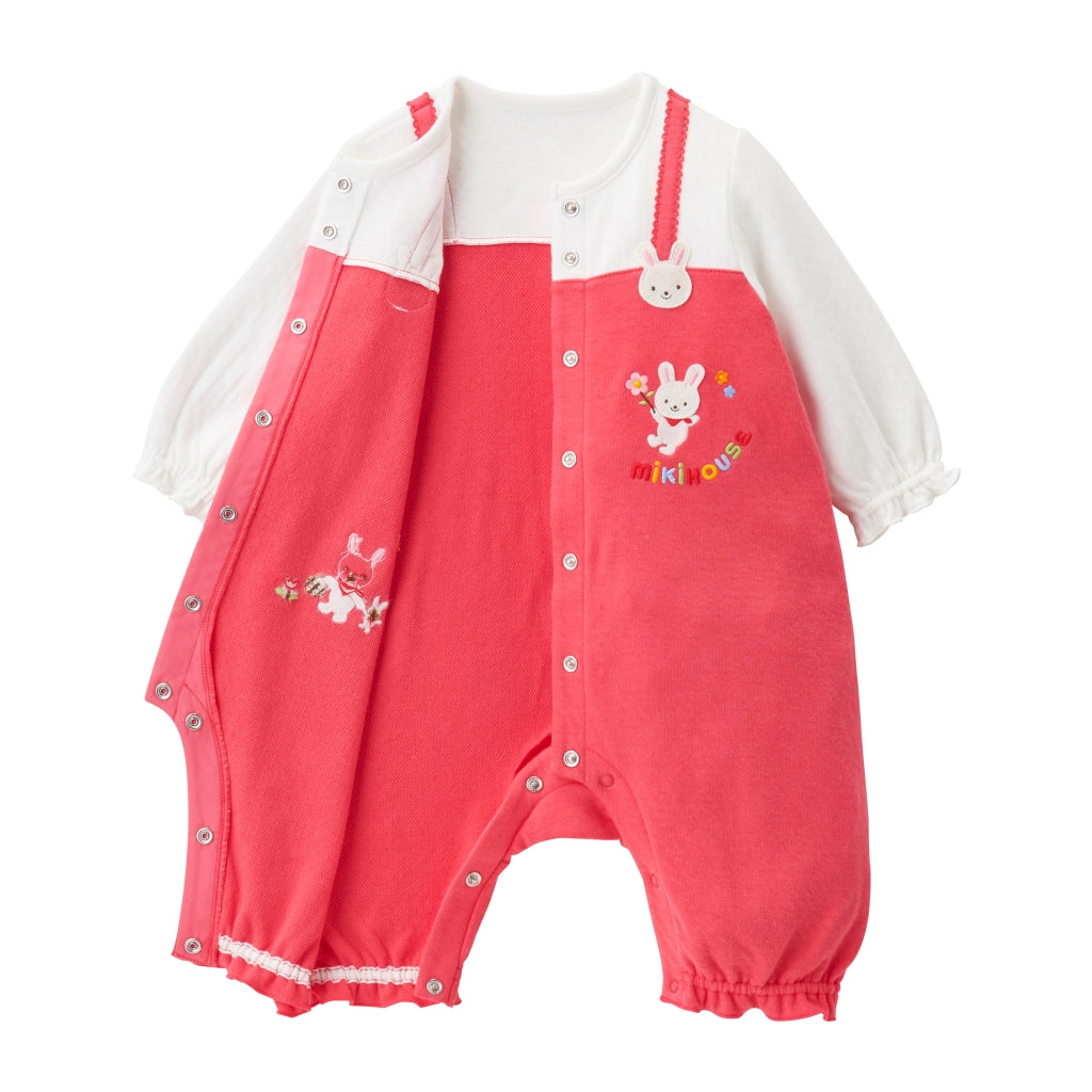 ENSEMBLE ROSE CORAIL FILLE MIKI HOUSE