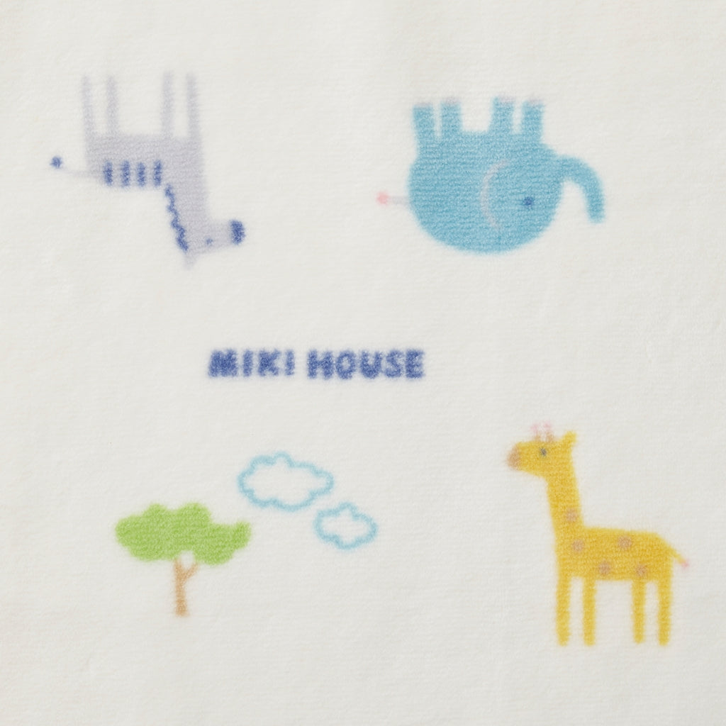 COUVERTURE EN COTON BLANC ANIMAUX MIKI HOUSE