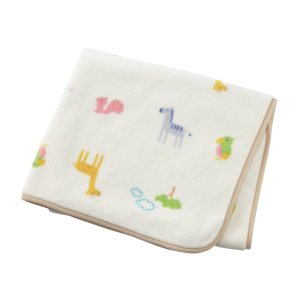 COUVERTURE EN COTON BLANC ANIMAUX MIKI HOUSE