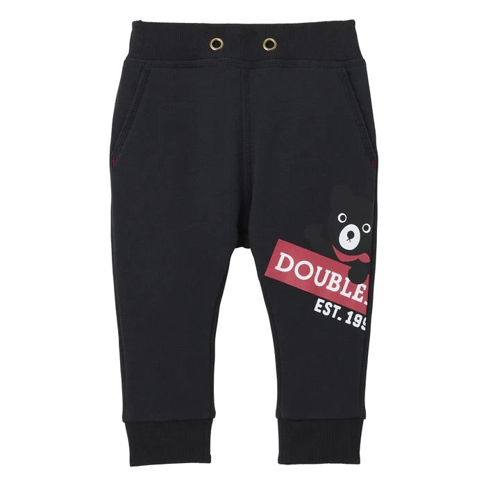 DOUBLE B BLACK JOGGING PANTS FOR BOYS MIKI HOUSE