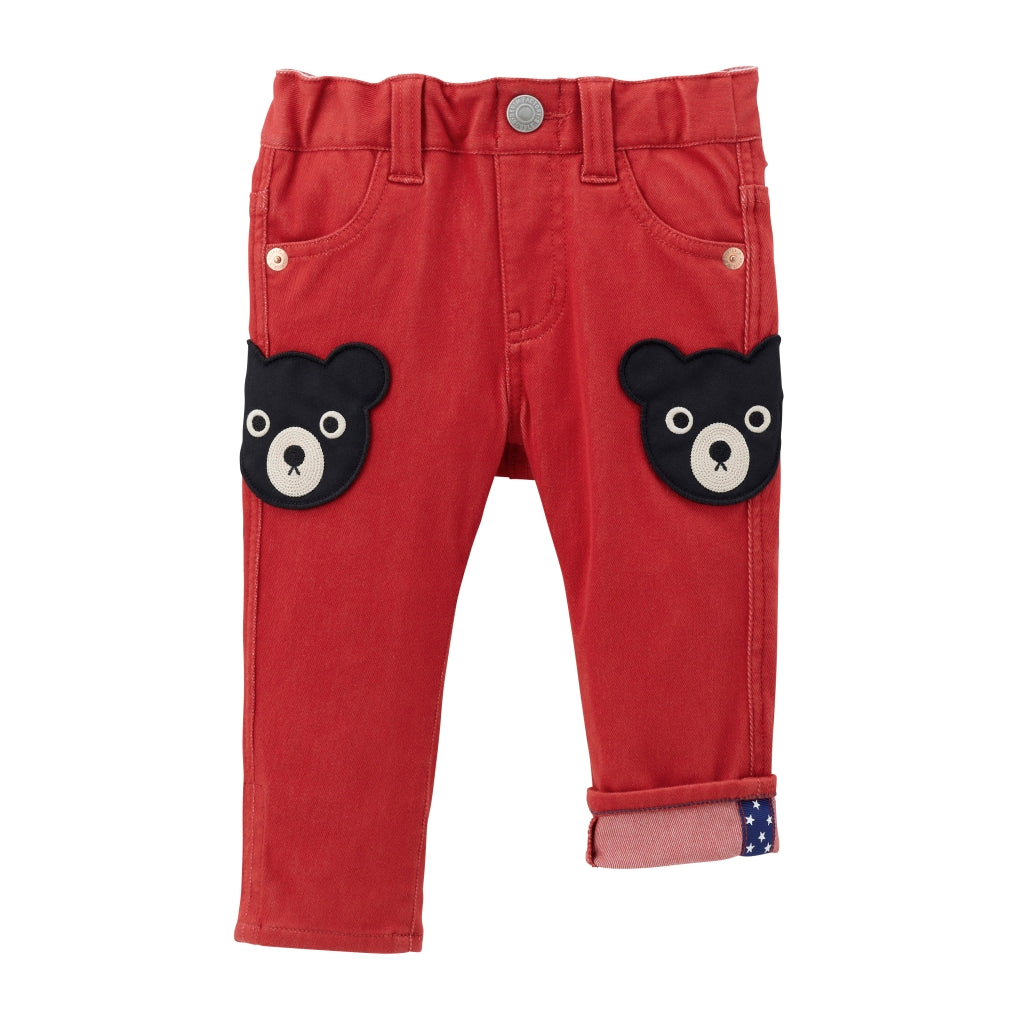 PANTALON COTON ROUGE LOGO DOUBLE B