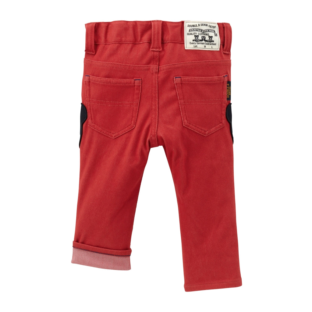 PANTALON COTON ROUGE LOGO DOUBLE B