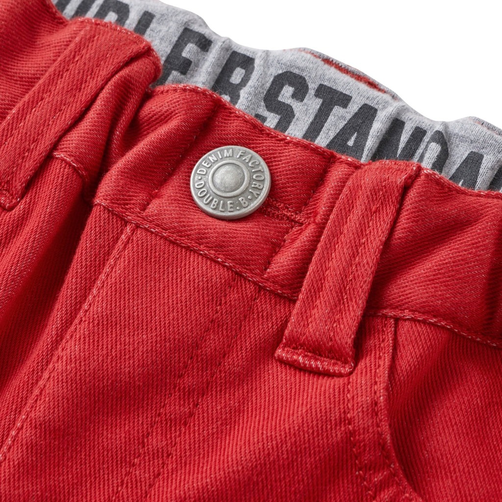 PANTALON COTON ROUGE LOGO DOUBLE B