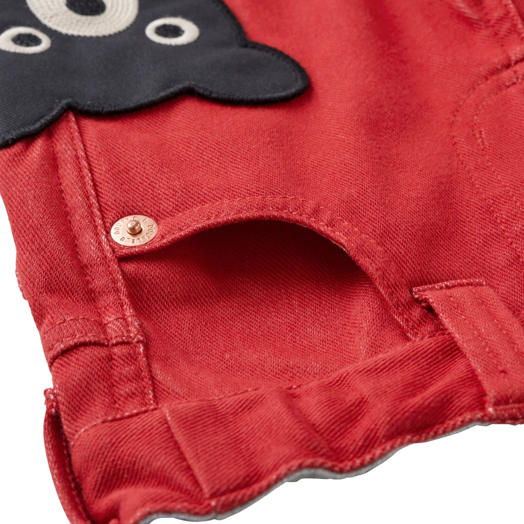 PANTALON COTON ROUGE LOGO DOUBLE B