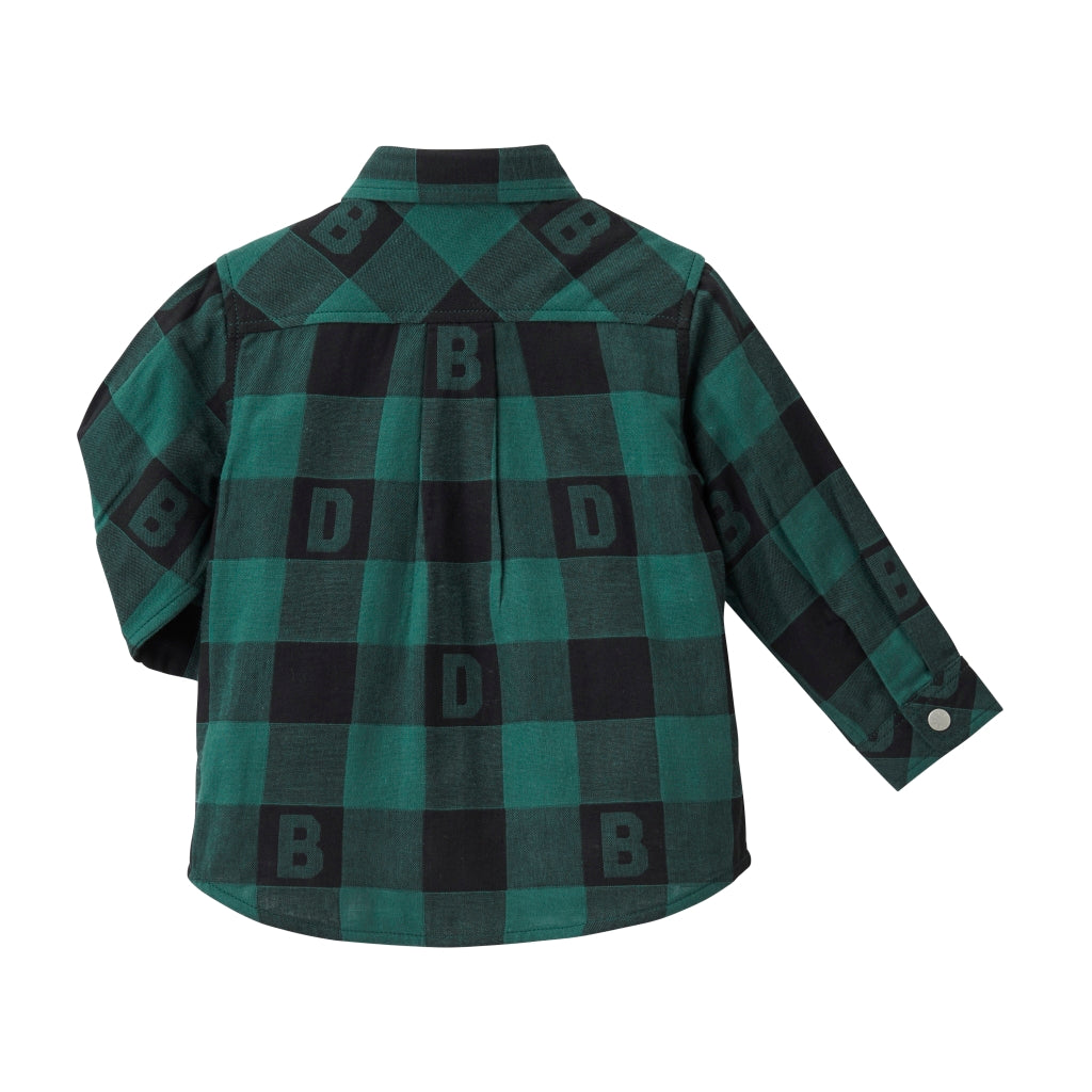 DOUBLE GREEN CHECKED SHIRT FOR BOYS MIKI HOUSE