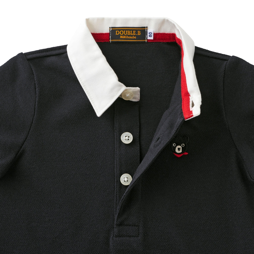 POLO NOIR COTON DOUBLE B