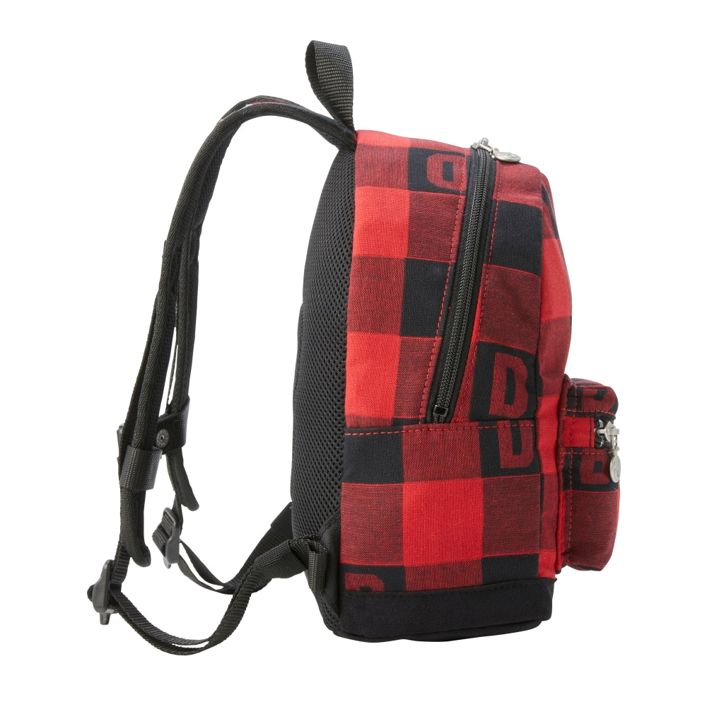 RED AND BLACK CHECK RUCKSACK DOUBLE B MIKI HOUSE