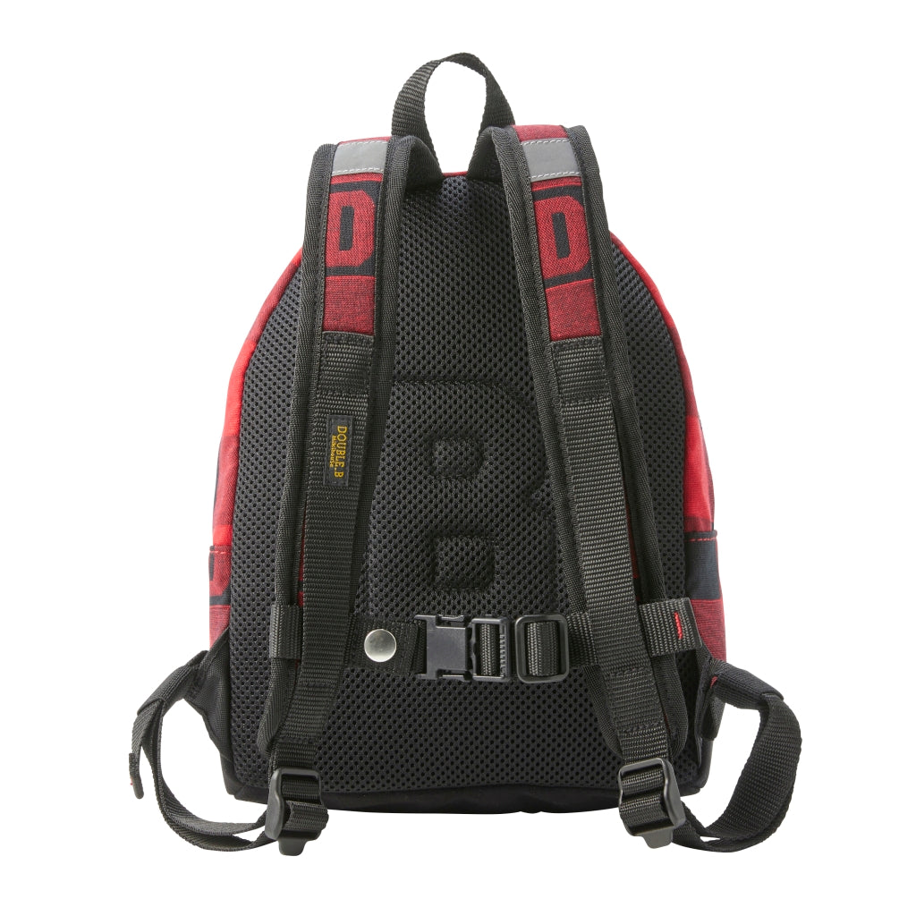RED AND BLACK CHECK RUCKSACK DOUBLE B MIKI HOUSE
