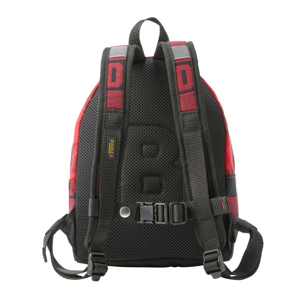 RUCKSACK A CARREAUX ROUGE ET NOIR DOUBLE B MIKI HOUSE