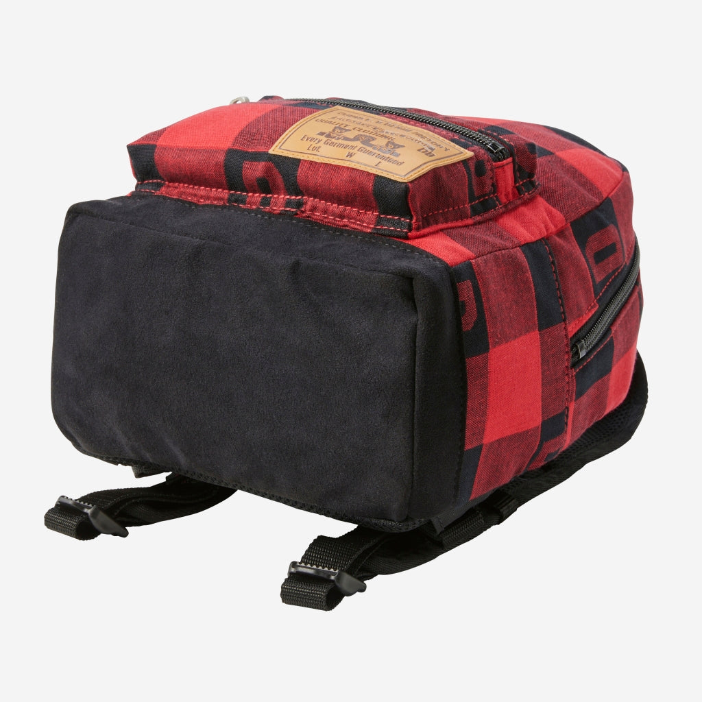 RED AND BLACK CHECK RUCKSACK DOUBLE B MIKI HOUSE