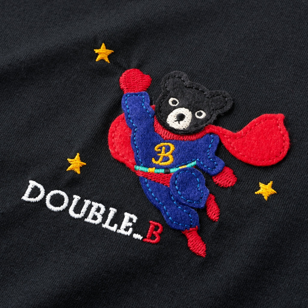 T-SHIRT NOIR SUPER HEROS DOUBLE B MIKI HOUSE