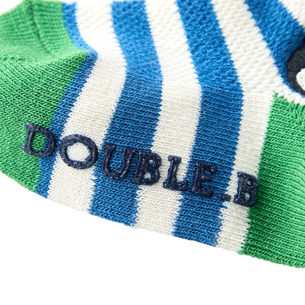 CHAUSSETTES BLEUES ET VERTES RAYURES DOUBLE B