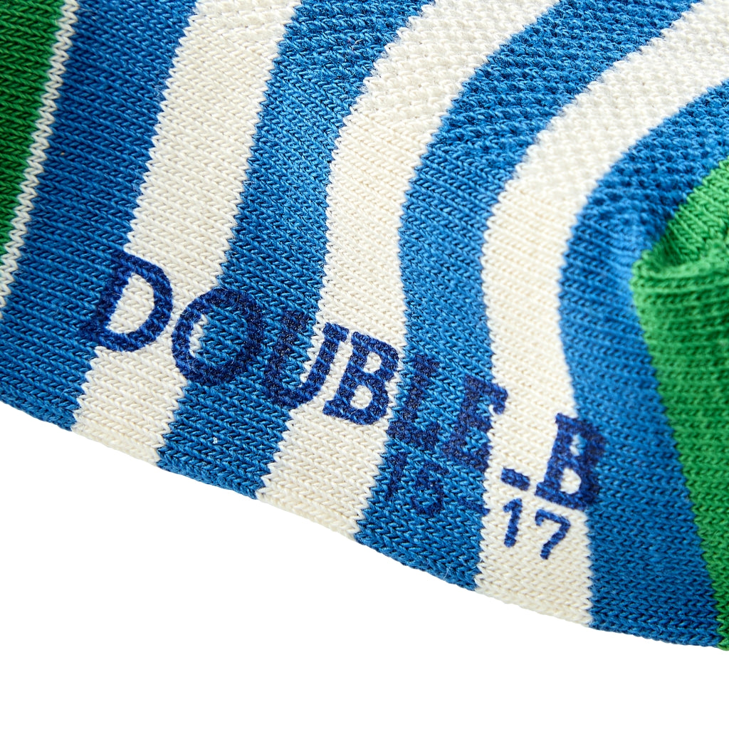 CHAUSSETTES BLEUES ET VERTES RAYURES DOUBLE B