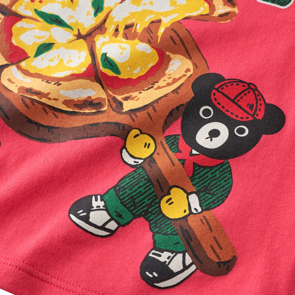 T-SHIRT MANCHES LONGUES CORAIL PIZZA DOUBLE B