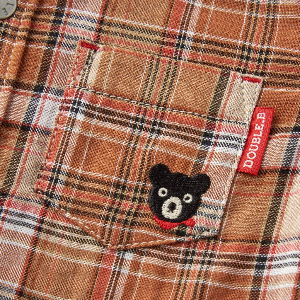 CHEMISE MARRON À CARREAUX DOUBLE B EN COTON