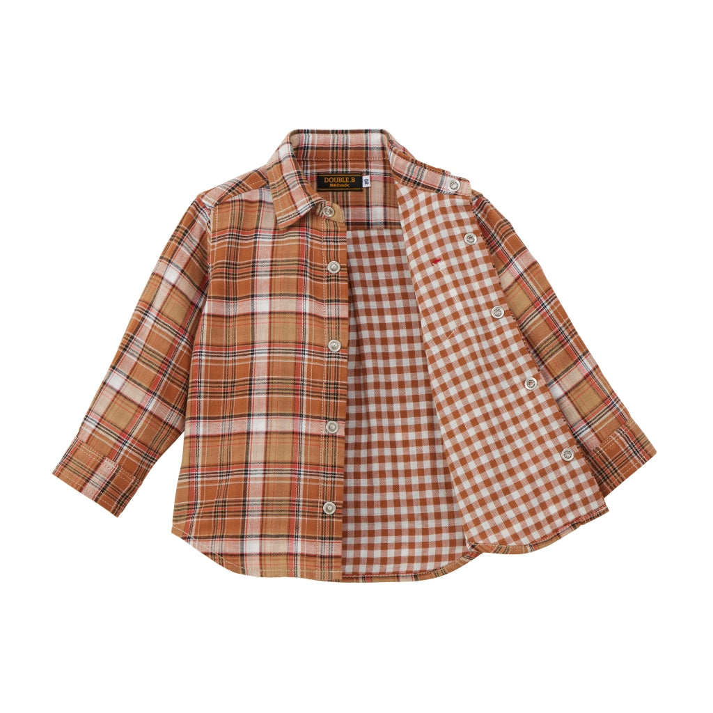 CHEMISE MARRON À CARREAUX DOUBLE B EN COTON