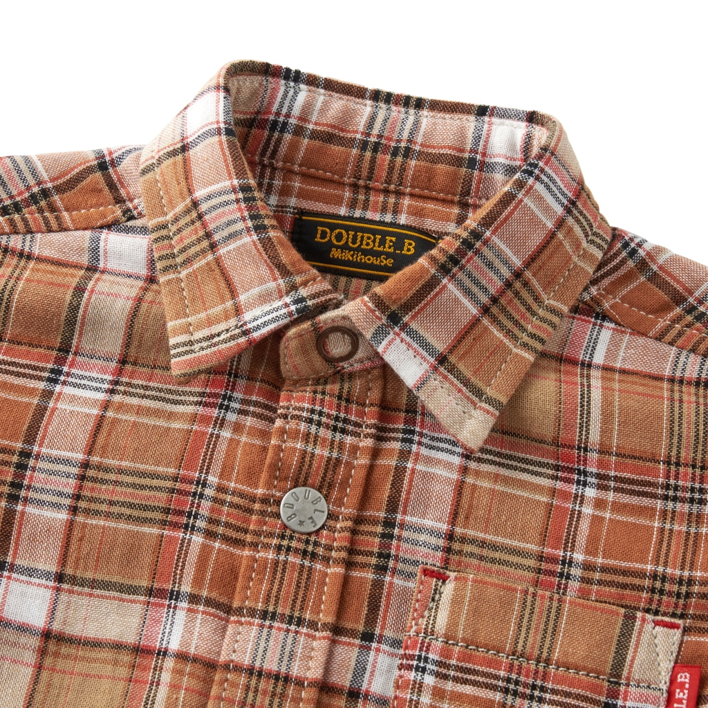 CHEMISE MARRON À CARREAUX DOUBLE B EN COTON