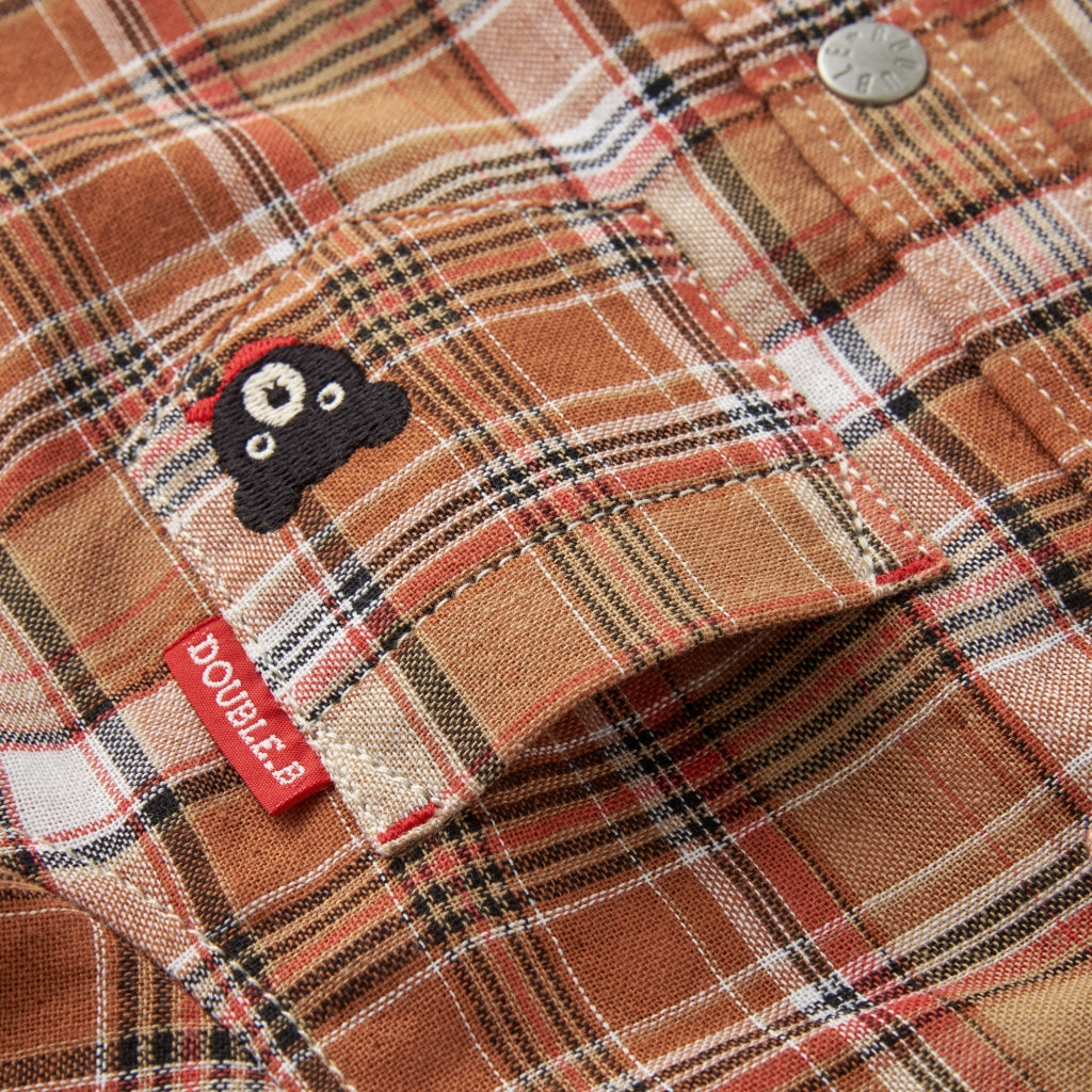 CHEMISE MARRON À CARREAUX DOUBLE B EN COTON