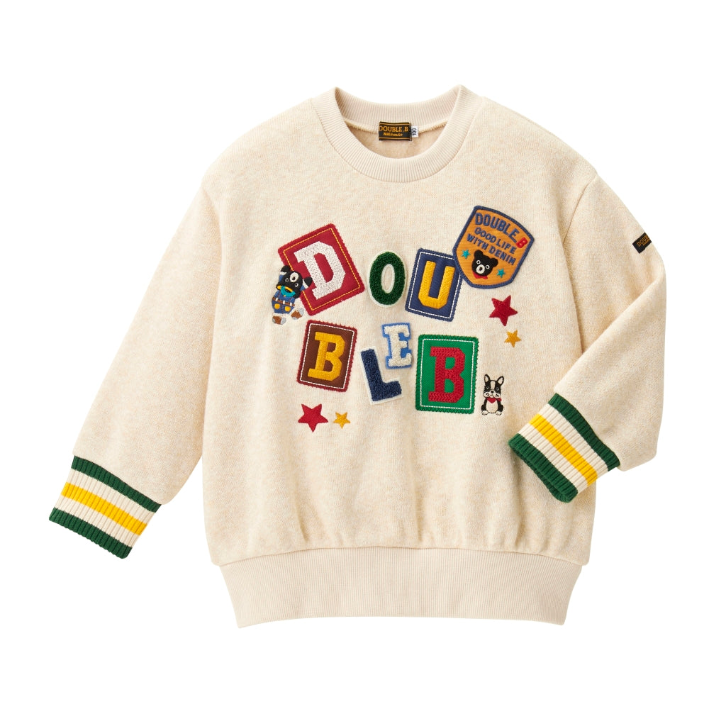 SWEAT SHIRT COTON BLANC DOUBLE B MIKI HOUSE