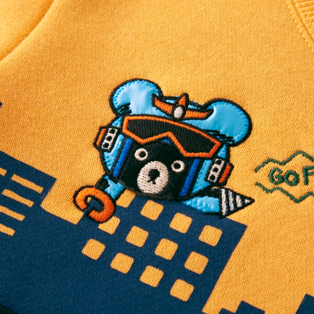 SWEAT JAUNE SUPER-HÉROS DOUBLE B