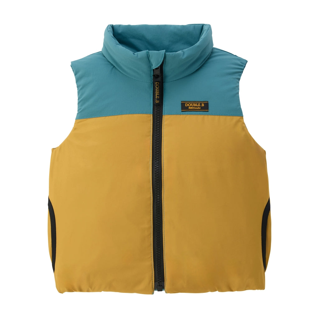 DOUDOUNE DOUBLE B BLEUE SANS MANCHES RÉVERSIBLE