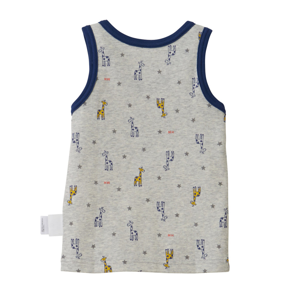 GREY AND NAVY BLUE COTTON TANK TOP