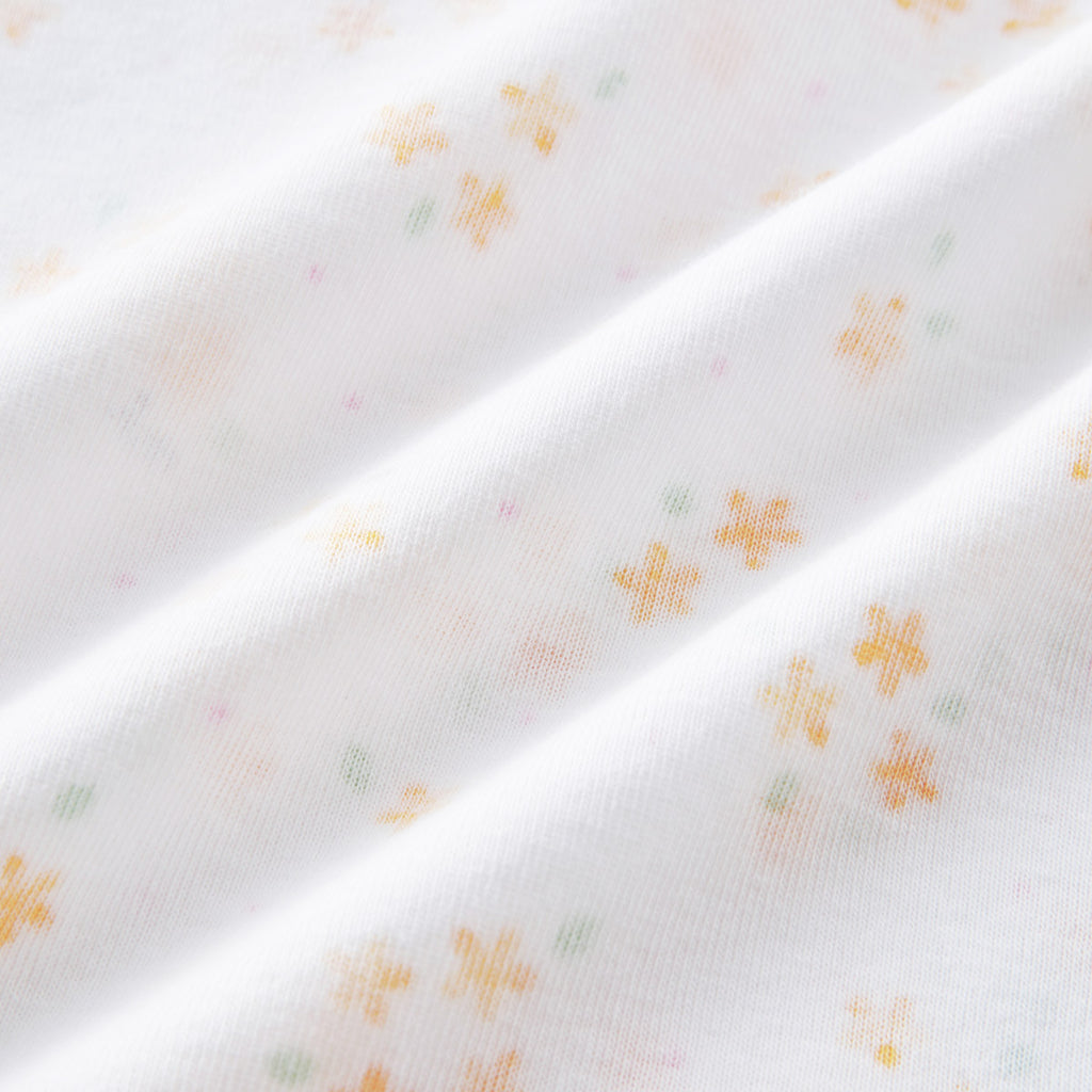 DÉBARDEUR EN COTON BLANC MOTIFS FLEURS JAUNES