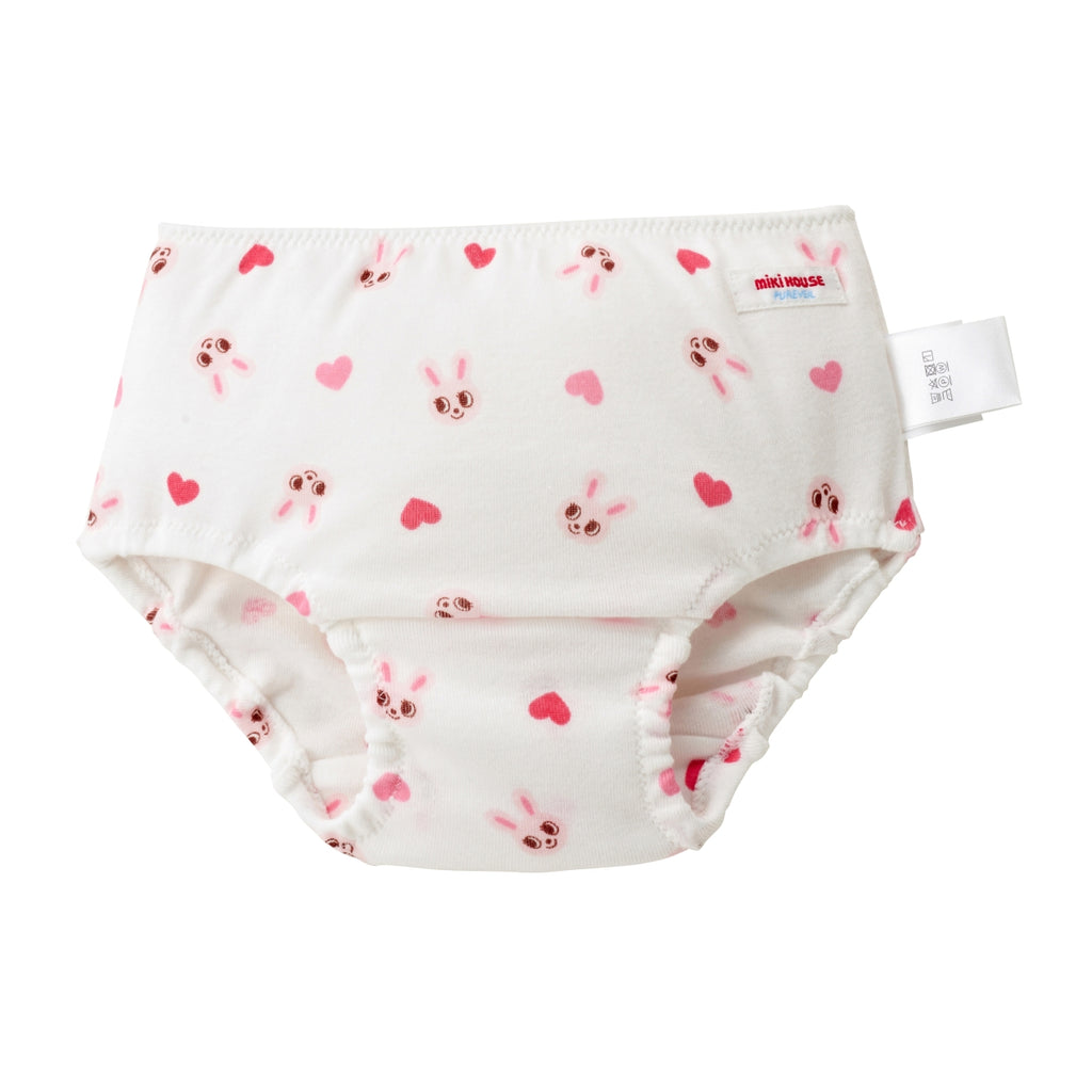 WHITE BRIEFS WITH USAKO AND HEART PRINTS