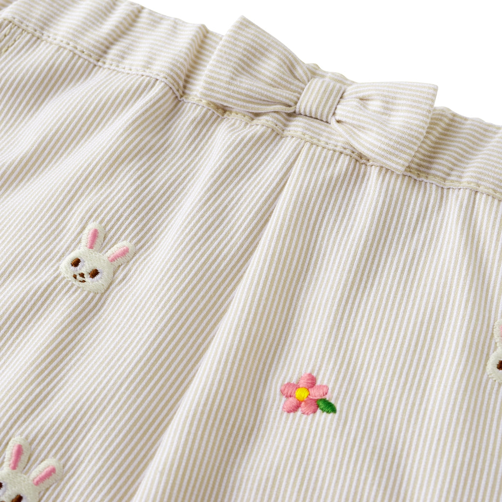 WHITE USAKO SHORTS WITH RED FLOWERS