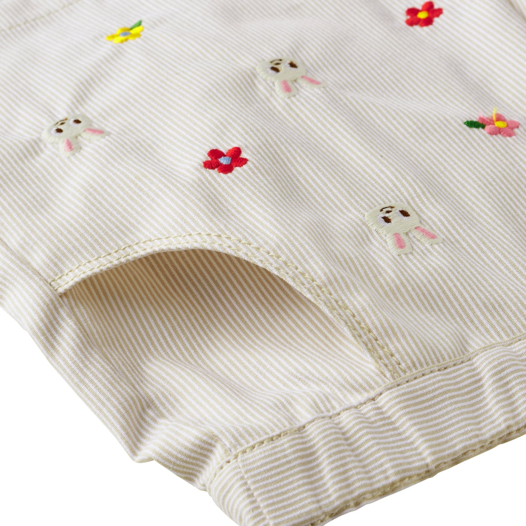 WHITE USAKO SHORTS WITH RED FLOWERS