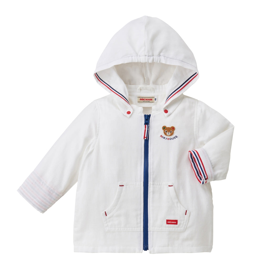 WHITE PUCCI SWEATSHIRT JACKET WITH REMOVABLE HOOD