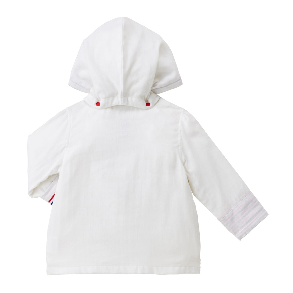 WHITE PUCCI SWEATSHIRT JACKET WITH REMOVABLE HOOD