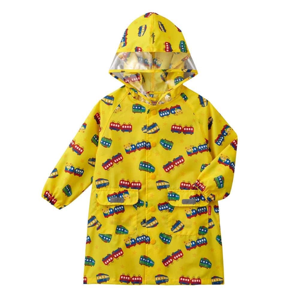 LITTLE TRAINS YELLOW WATER-REPELLENT WINDBREAKER JACKET