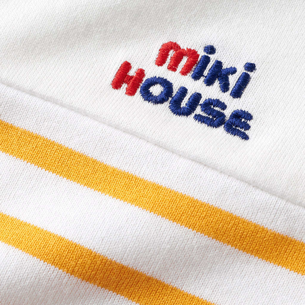 LONG-SLEEVED COTTON T-SHIRT WITH YELLOW AND WHITE STRIPES