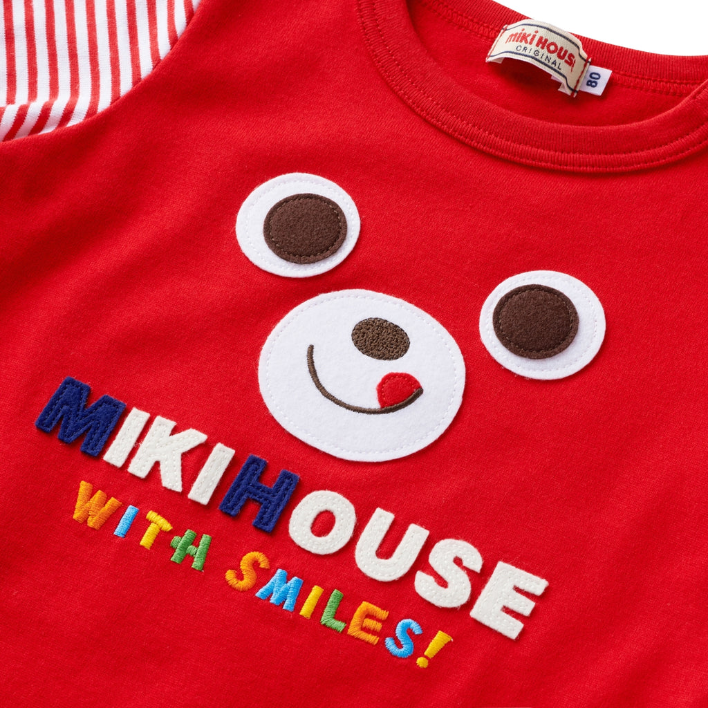 T-SHIRT ROUGE MIKI HOUSE WITH SMILES