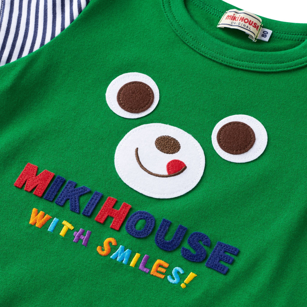 GREEN T-SHIRT MIKI HOUSE WITH SMILES