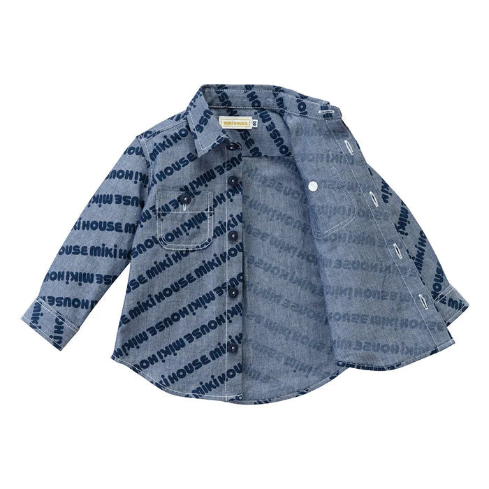 CHEMISE BLEU JEAN IMPRIMÉ MIKI HOUSE