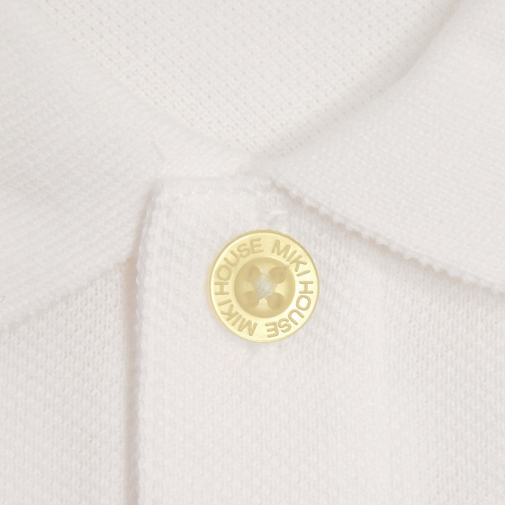 LONG SLEEVED WHITE COTTON POLO SHIRT