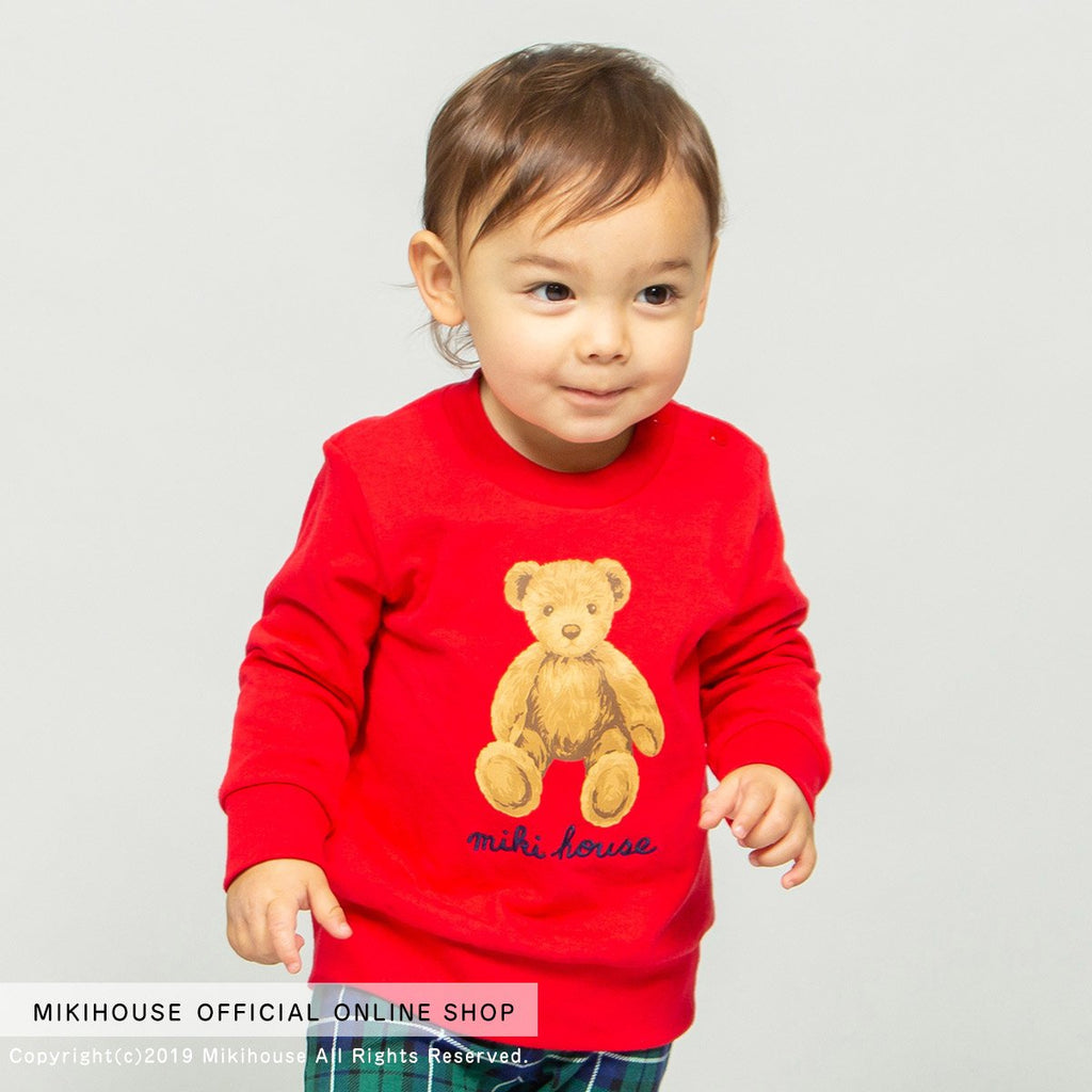 SWEATSHIRT TEDDY BEAR EN COTON ROUGE