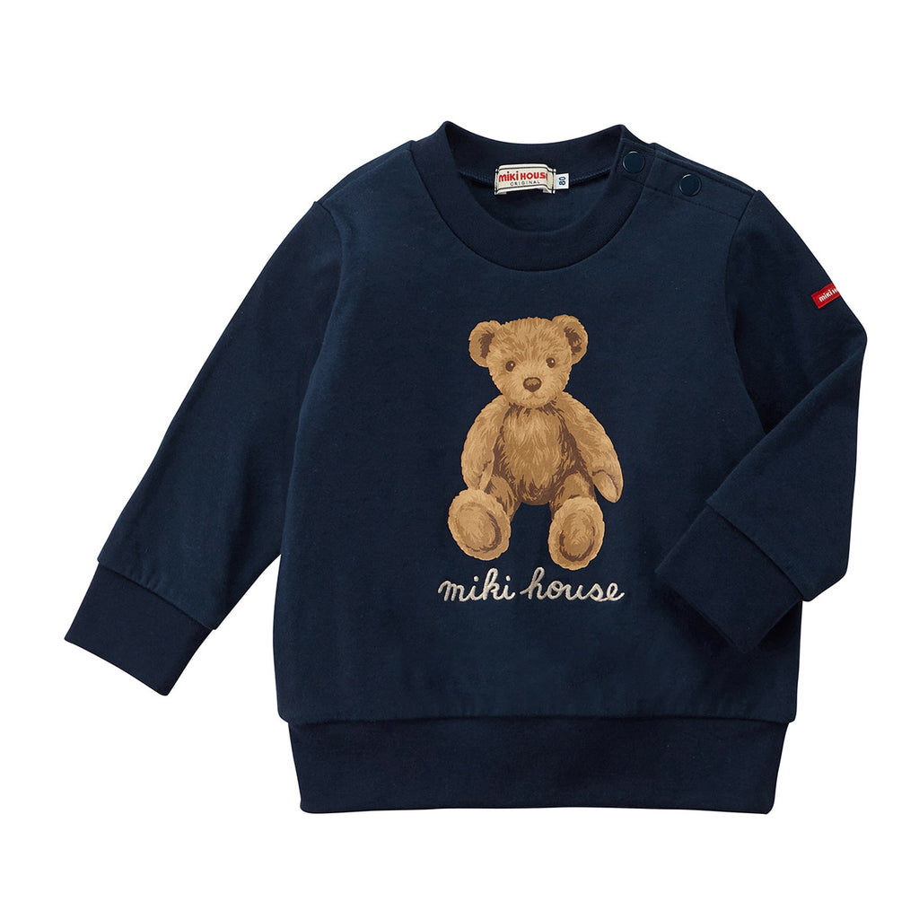 SWEATSHIRT TEDDY BEAR EN COTON BLEU MARINE