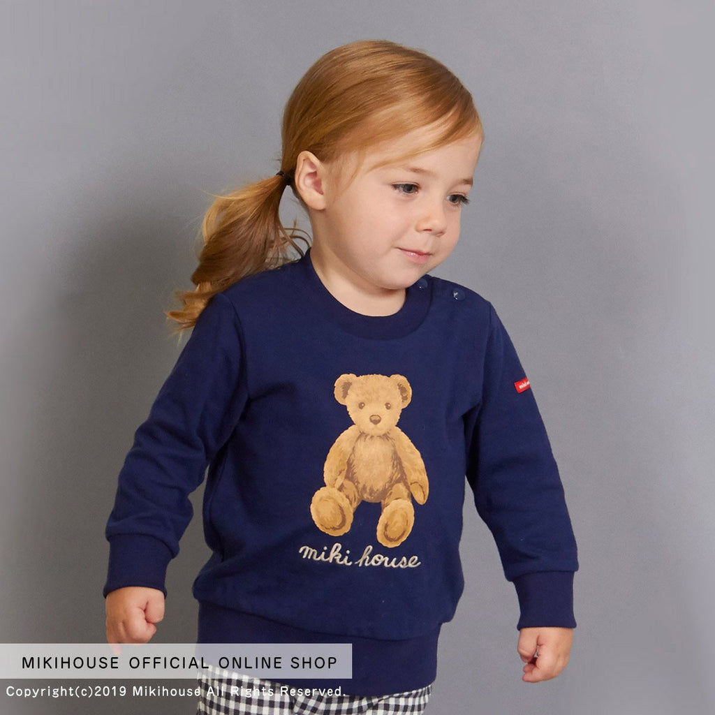 SWEATSHIRT TEDDY BEAR EN COTON BLEU MARINE