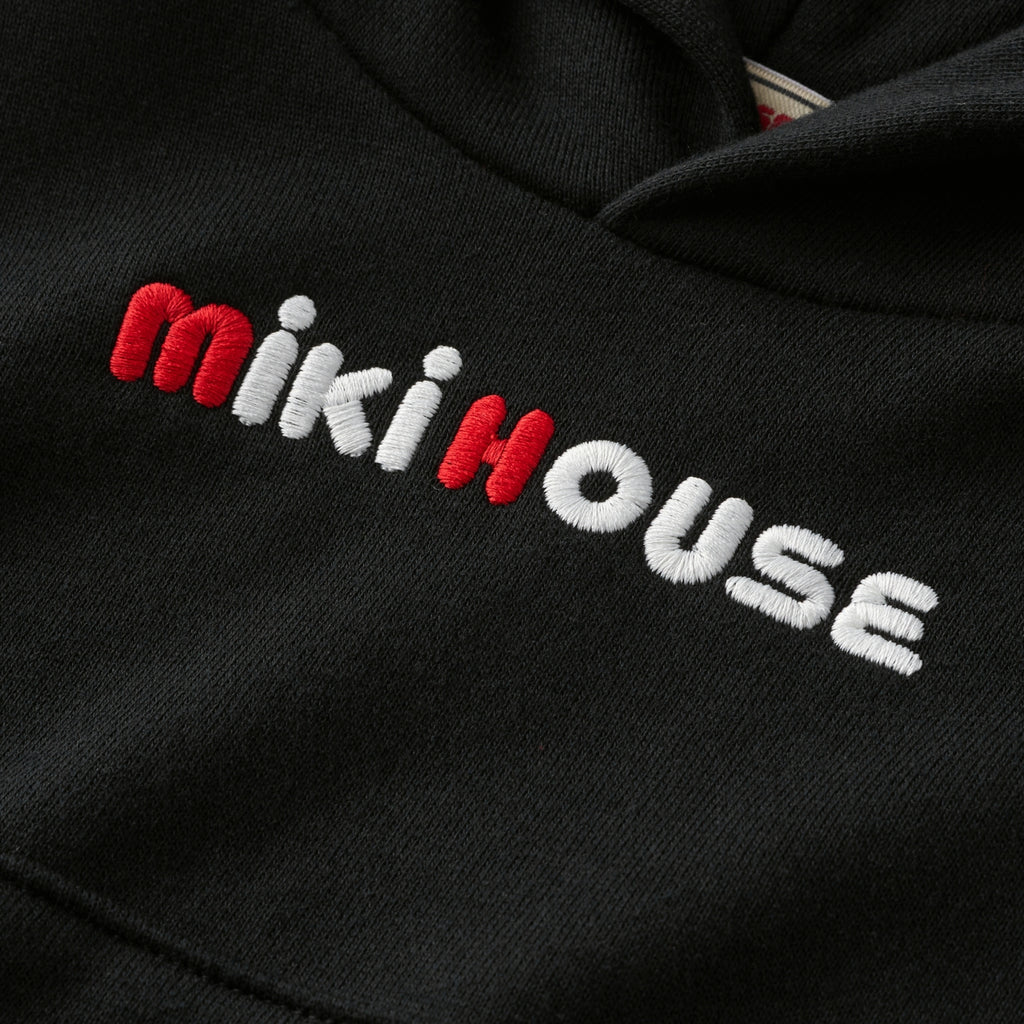 SWEATSHIRT À CAPUCHE EN COTON NOIR MIKI HOUSE