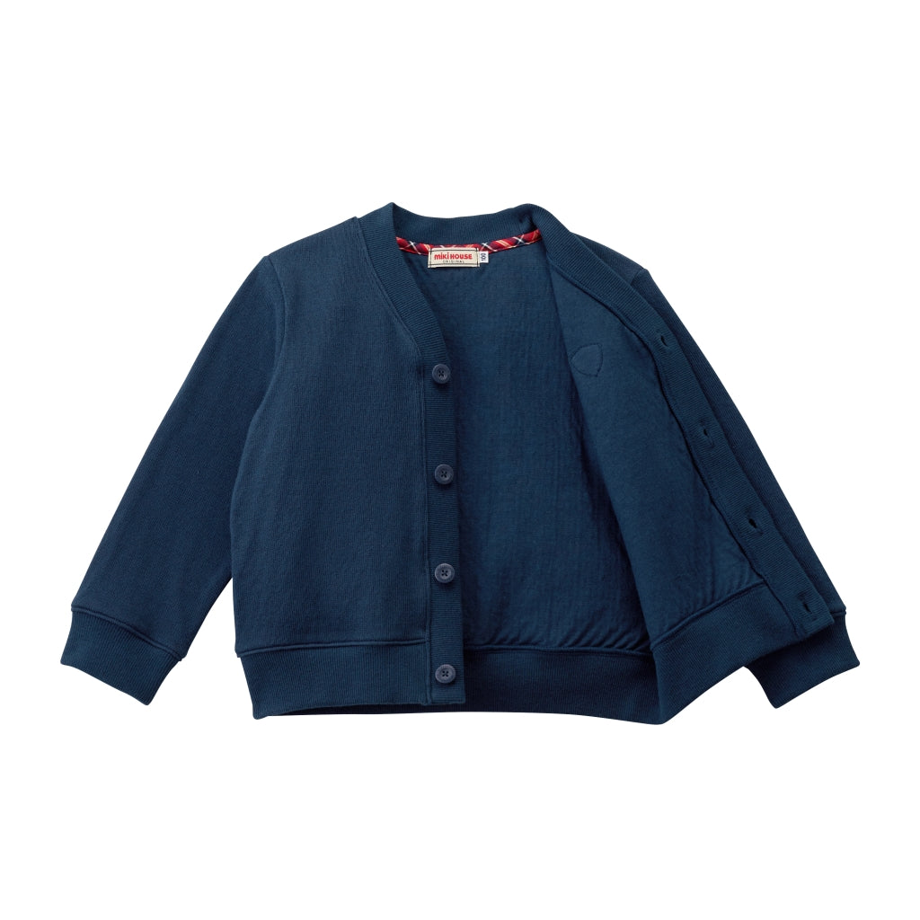 CARDIGAN BLEU MARINE LOGO M