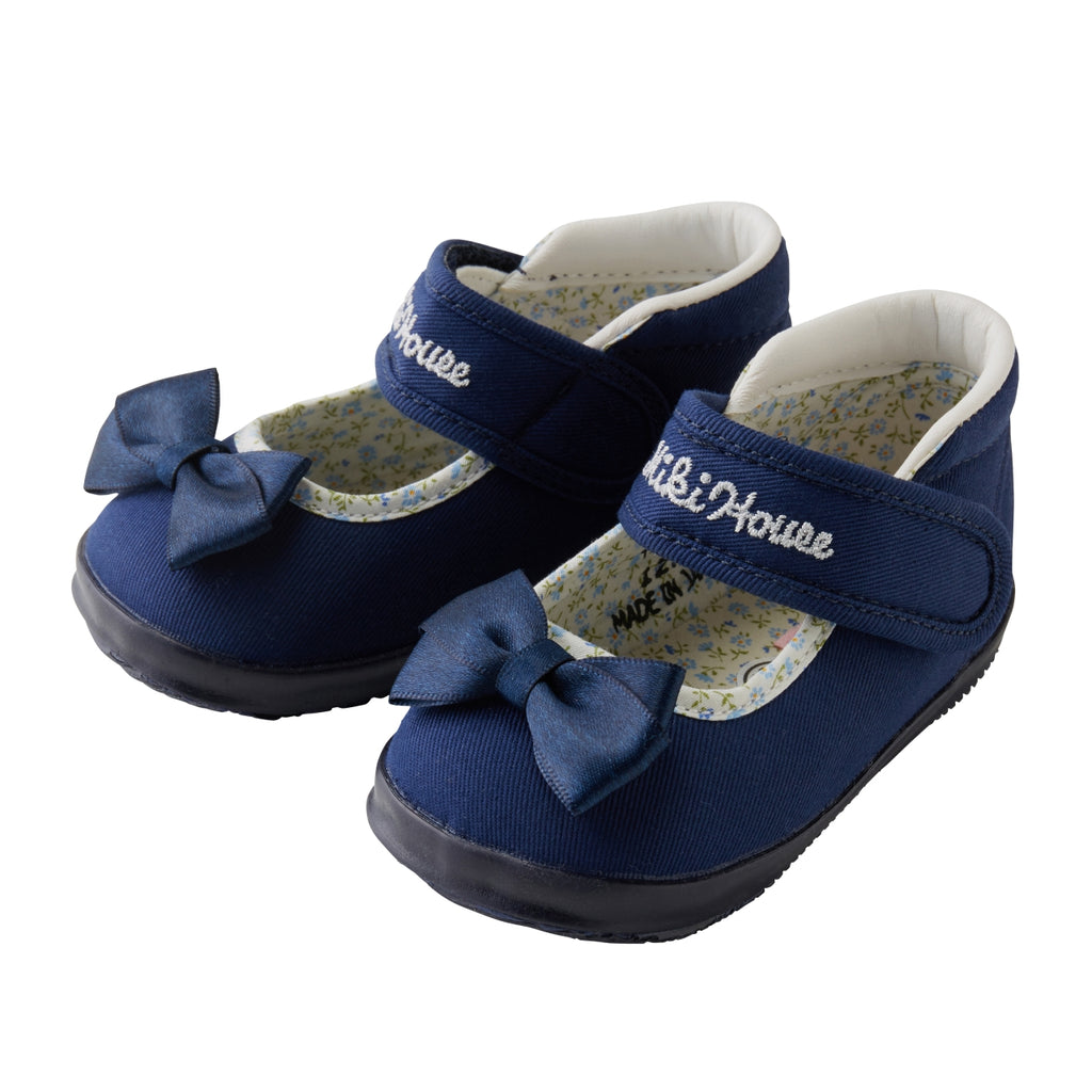 BALLERINES BLEU MARINE À NOEUD