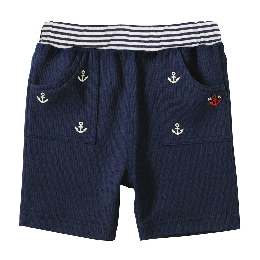 SHORT EN COTON BLEU MARINE
